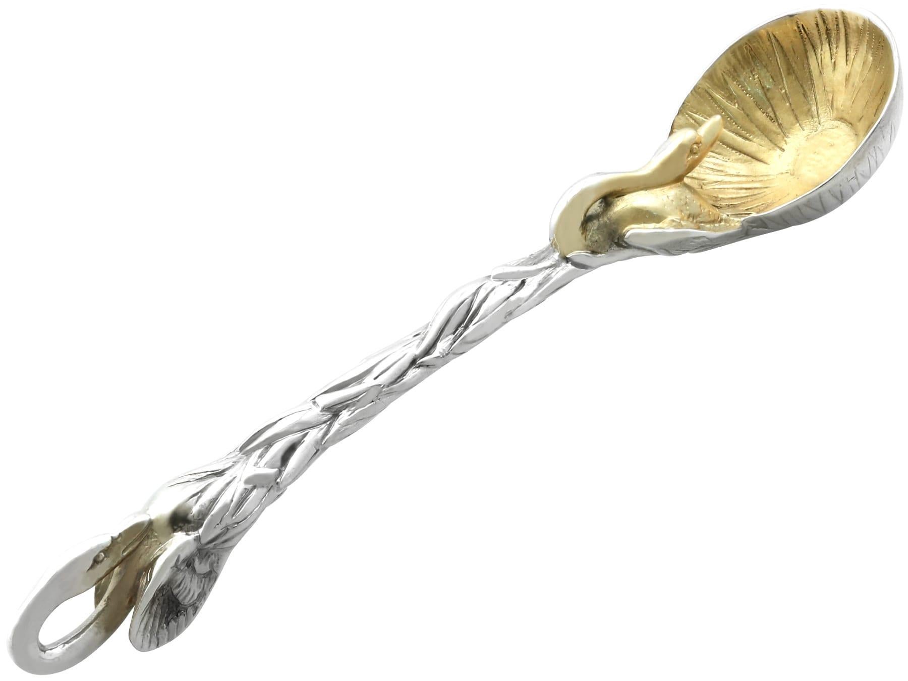 Antique Victorian Sterling Silver Salt Spoons For Sale 3