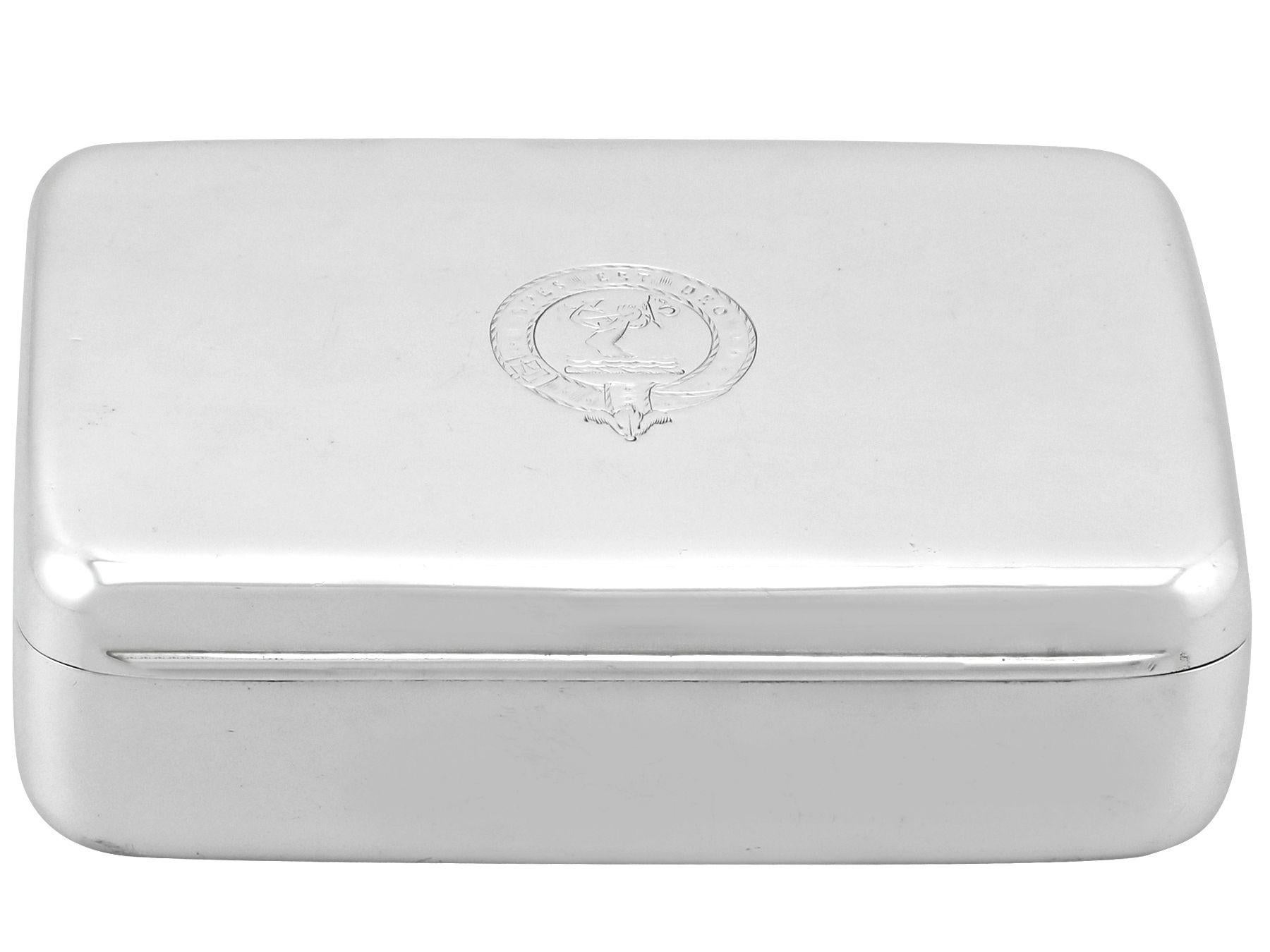 British Antique Victorian Sterling Silver Sandwich Box For Sale