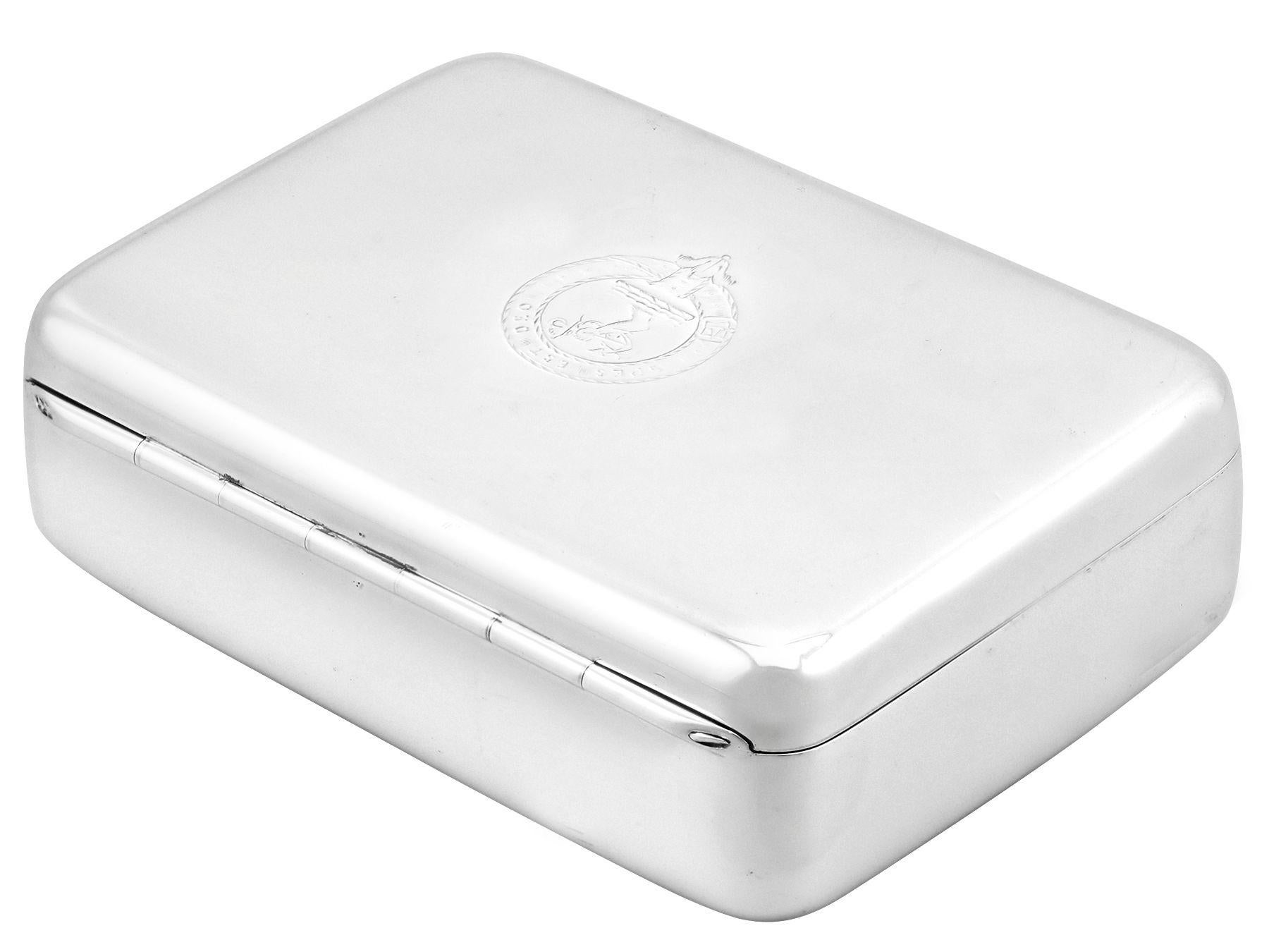 Mid-19th Century Victorian 'There is Hope in God' Sterling Silver Sandwich Box