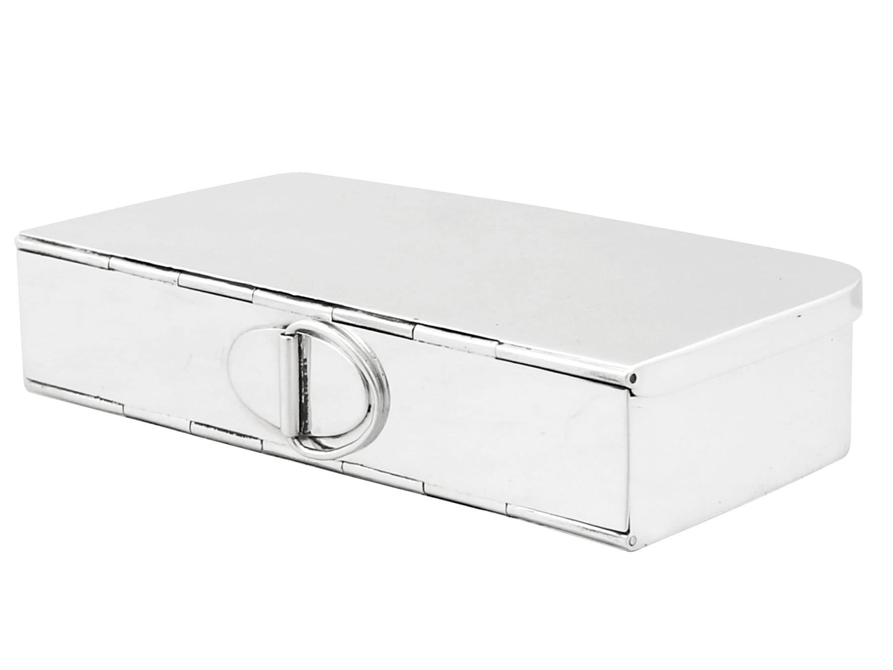 British Antique Victorian Sterling Silver Sandwich Box with Leather Case For Sale