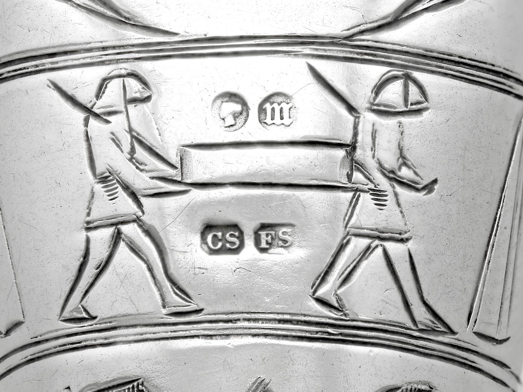 Victorian Sterling Silver Sarcophagus Vesta Case For Sale 6