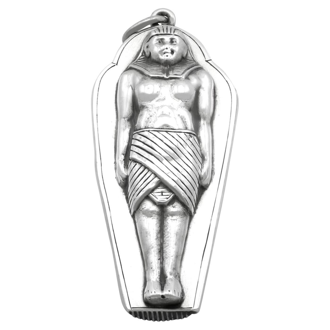 Antique Victorian Sterling Silver Sarcophagus Vesta Case (1886)