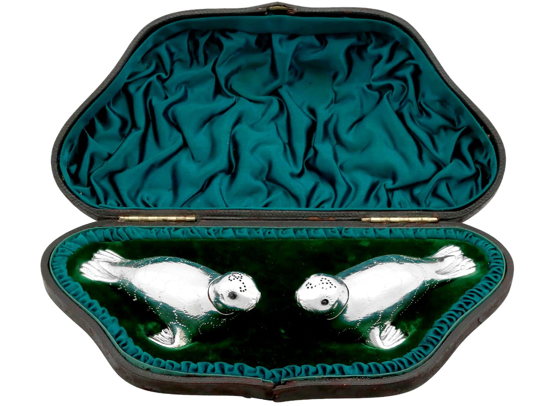 Antique Victorian Sterling Silver Seal Peppers (1882)