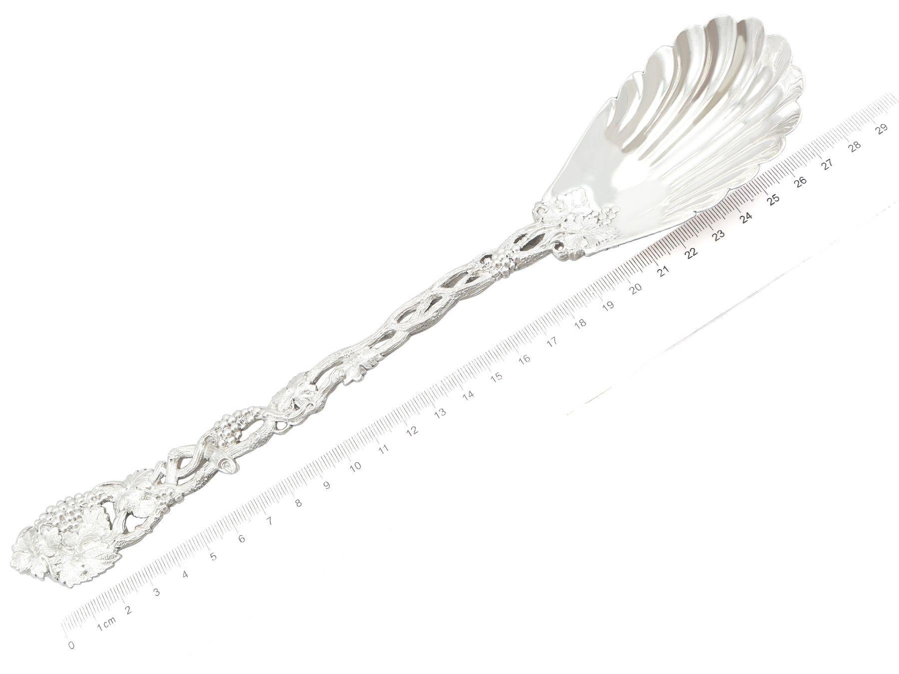 Antique Victorian Sterling Silver Serving Spoons, 1850 4