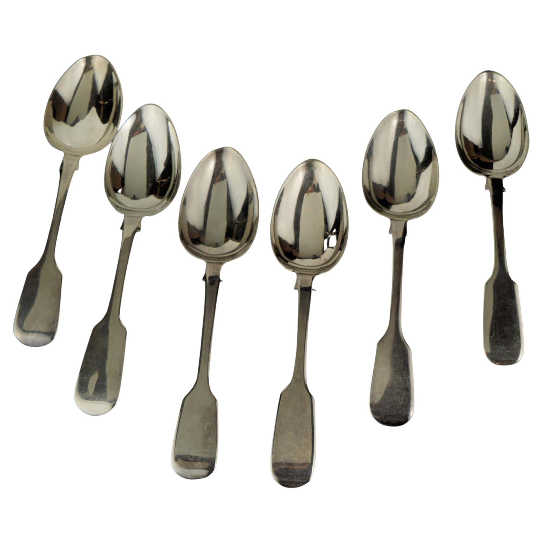 Antique Victorian Sterling Silver Set of 6 Serving Spoons