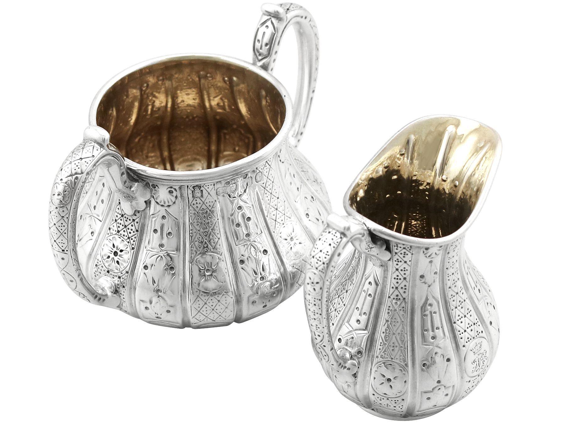 Victorian Sterling Silver Six Piece Bachelor Tea and Coffee Service For Sale 3