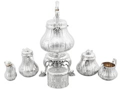 Victorian Sterling Silver Six Piece Bachelor Tea and Coffee Service