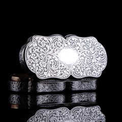 Antica tabacchiera vittoriana in argento Sterling Acanthus  - Nathaniel Mills 1840