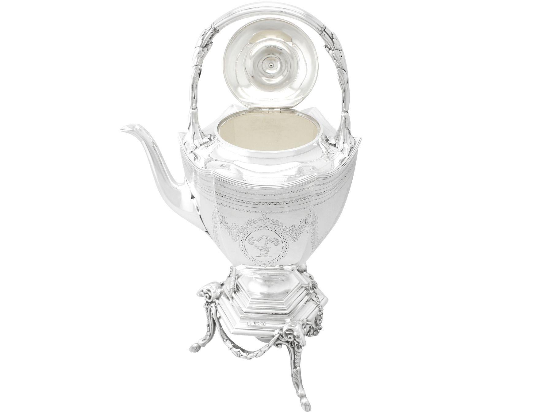 Antiker viktorianischer Spirituosenkessel aus Sterlingsilber von Barnard & Sons Ltd im Angebot 2