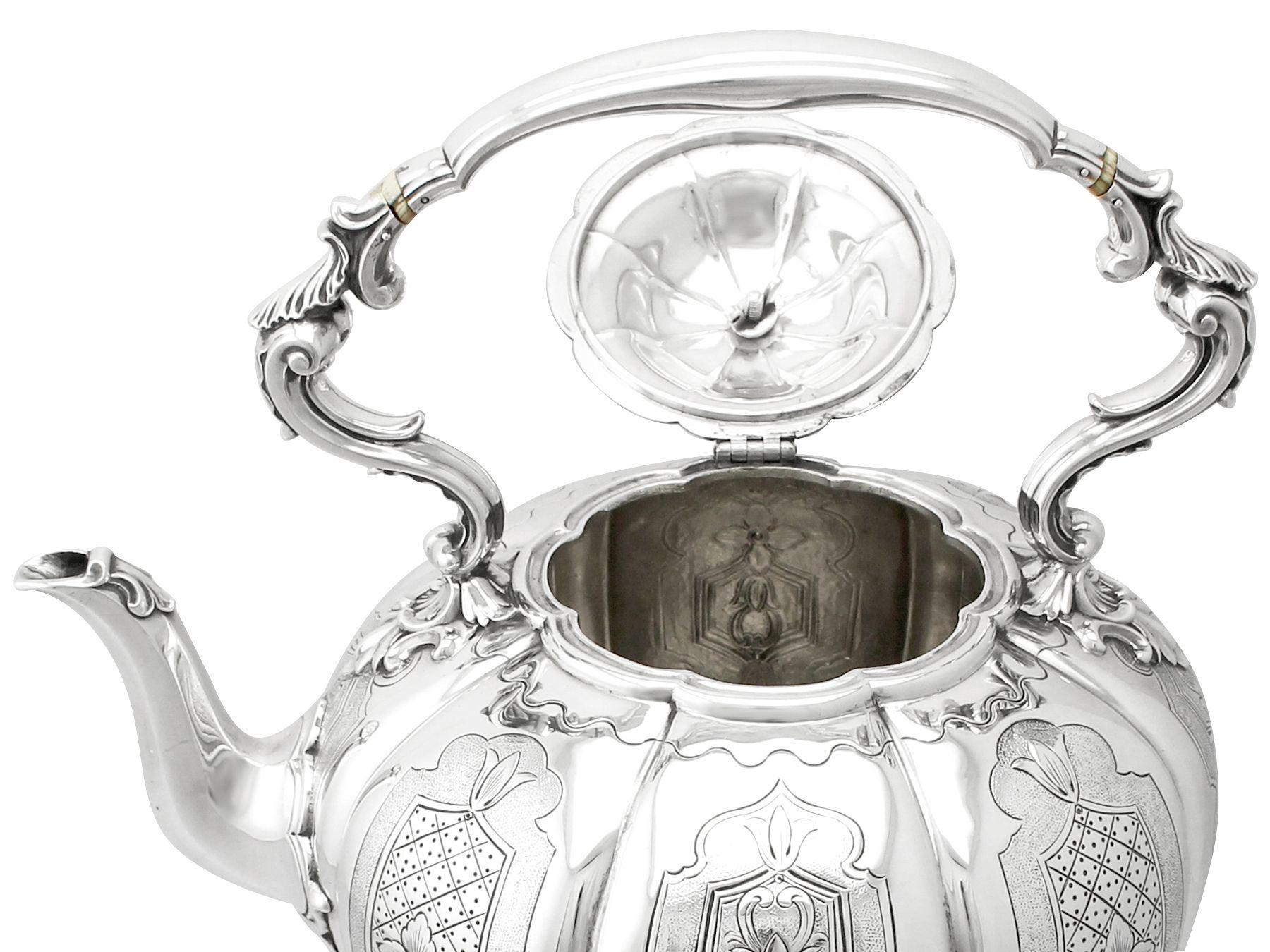 Antique Victorian Sterling Silver Spirit Kettle In Excellent Condition For Sale In Jesmond, Newcastle Upon Tyne