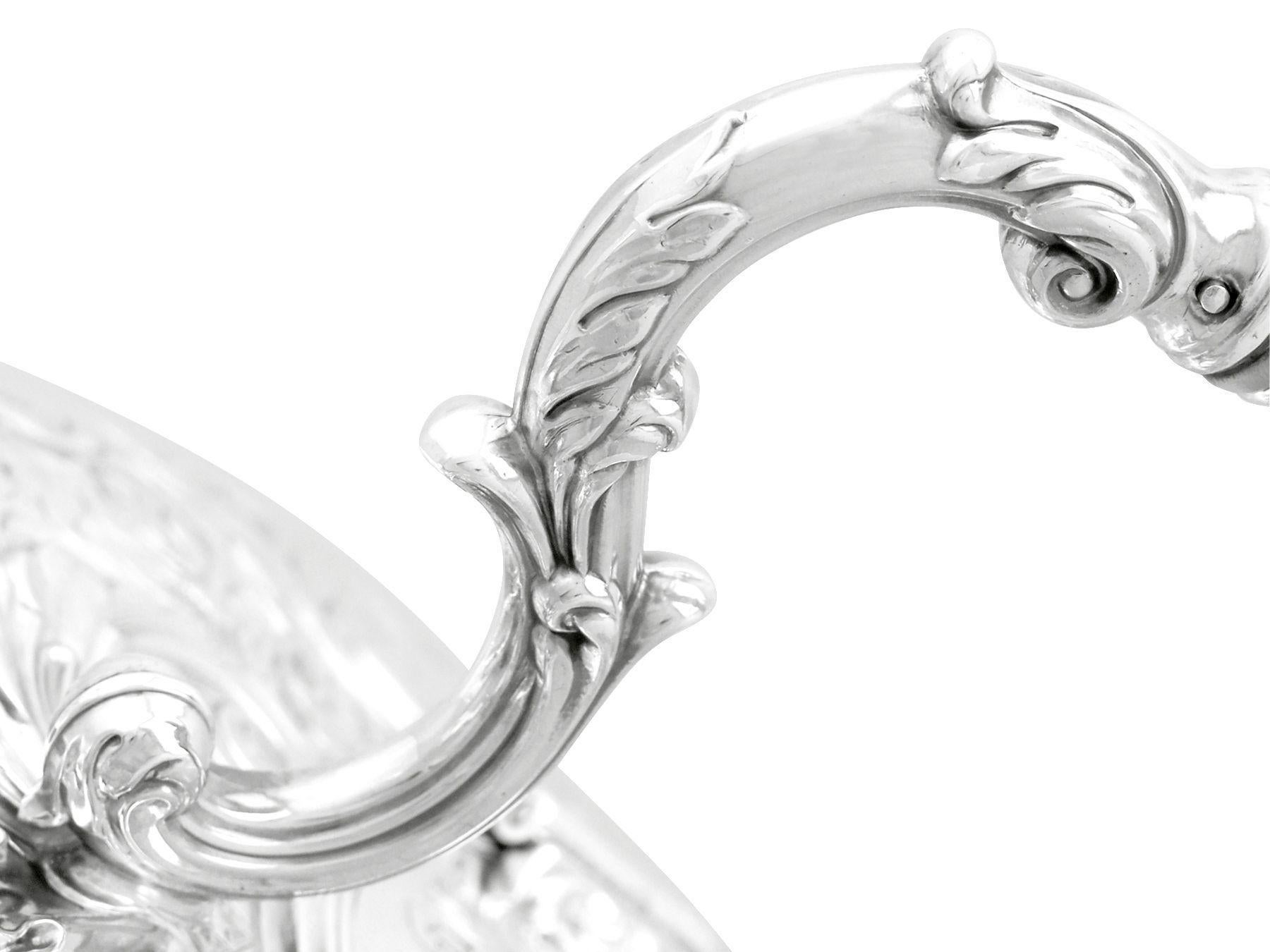 Bouilloire en argent sterling antique victorienne avec pendentif « Spirit » en vente 2