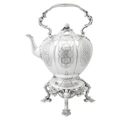 Bouilloire victorienne ancienne en argent sterling