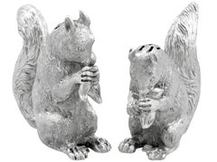 Antique Victorian Sterling Silver Squirrel Peppers