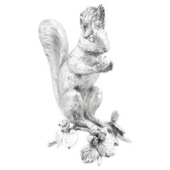Antique Victorian Sterling Silver Squirrel Sugar Box