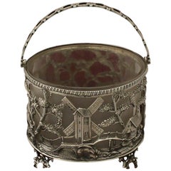 Antique Victorian Sterling Silver Sugar Basket
