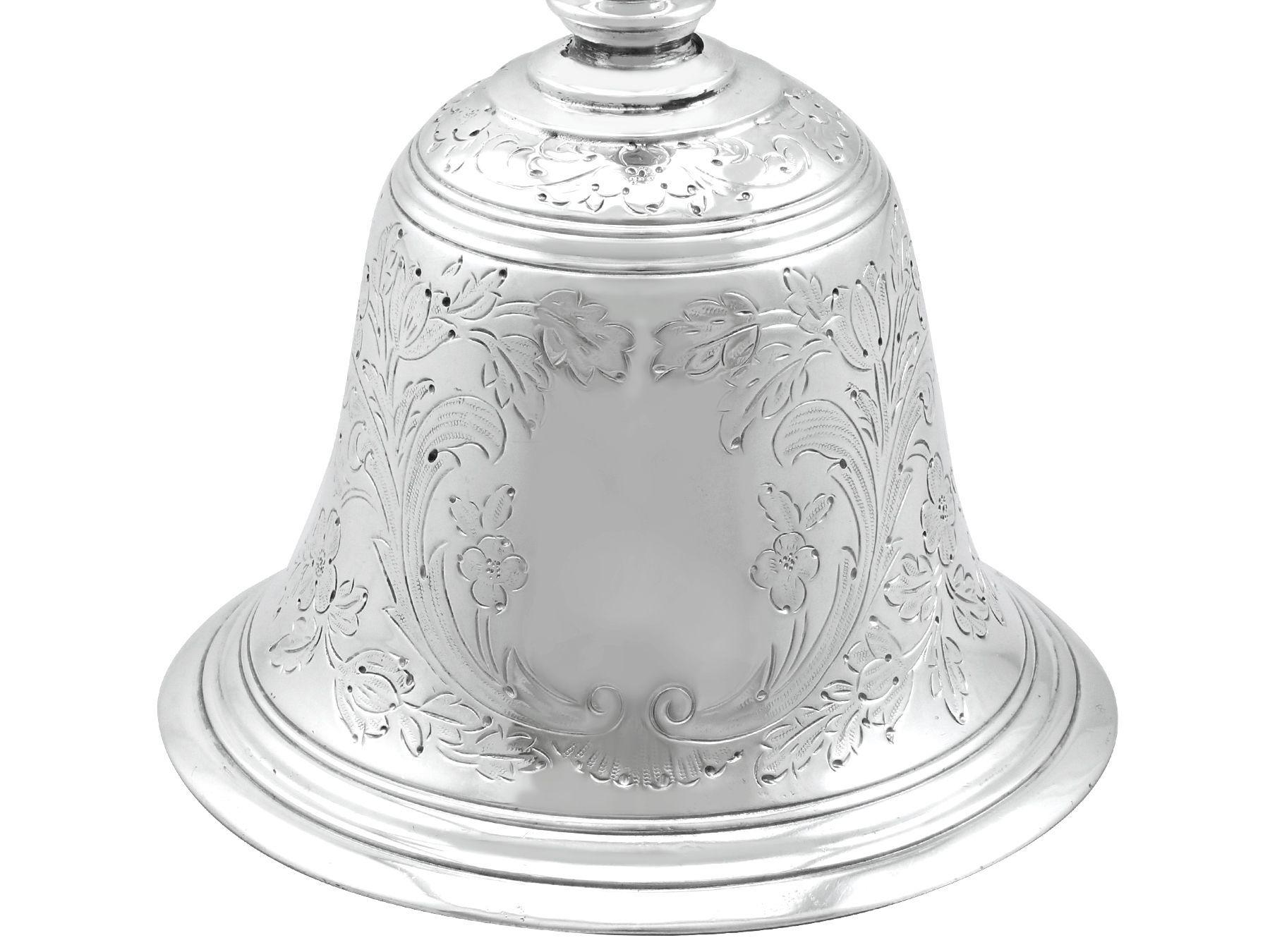 19th Century Antique Victorian Sterling Silver Table Bell