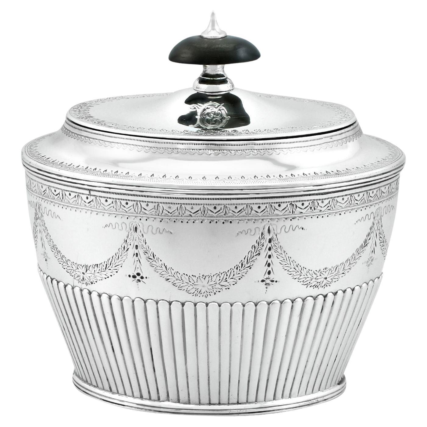 Mid19th Century Antique Victorian Sterling Silver Tea Caddy, London