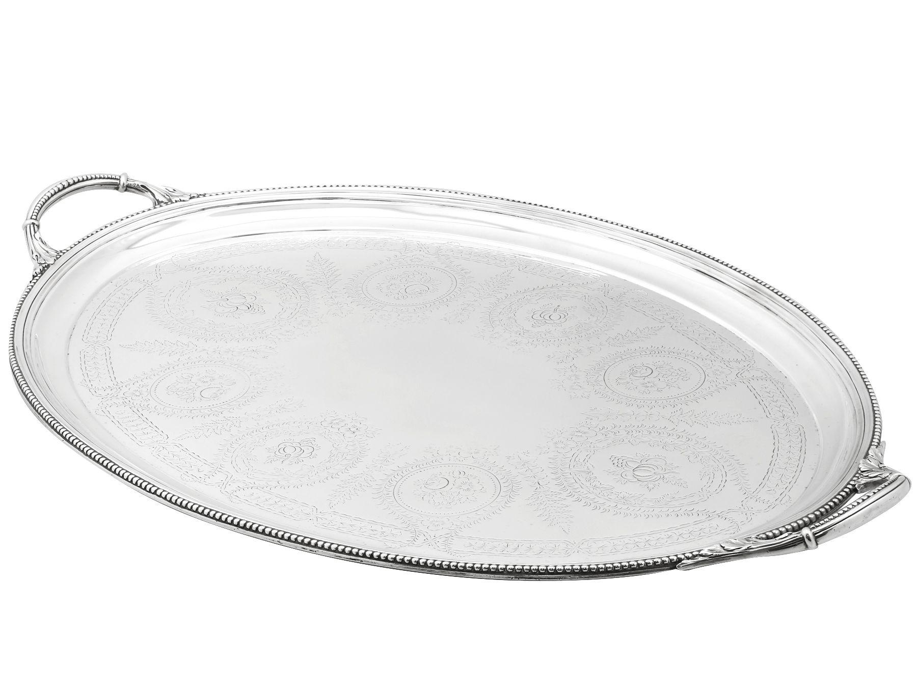 British Antique Victorian Sterling Silver Tea Tray by Walter & John Barnard For Sale