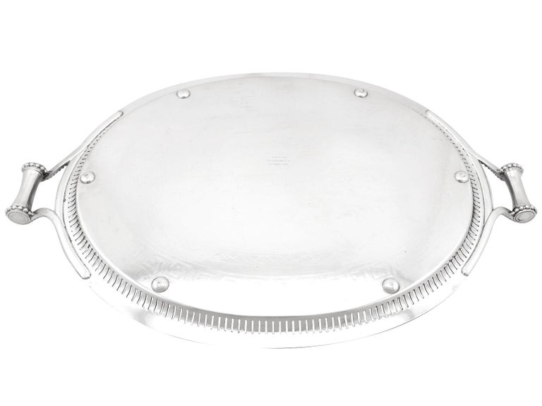 Antique Victorian Sterling Silver Tea Tray For Sale 6