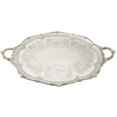 Antique Victorian Sterling Silver Tea Tray
