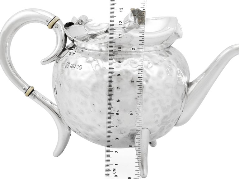 Antique Victorian Sterling Silver Teapot For Sale 7