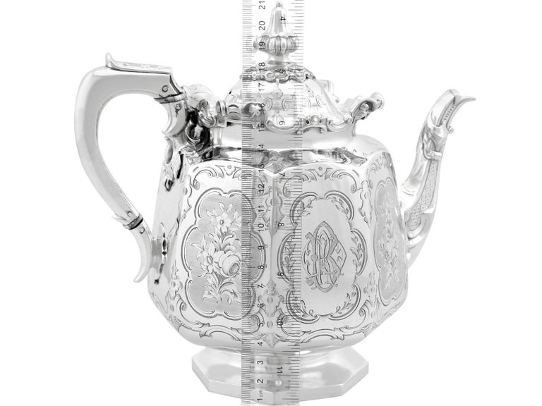 Antique Victorian Sterling Silver Teapot For Sale at 1stDibs