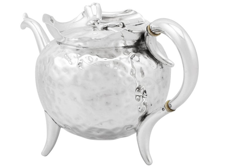Antique Victorian Sterling Silver Teapot For Sale 1