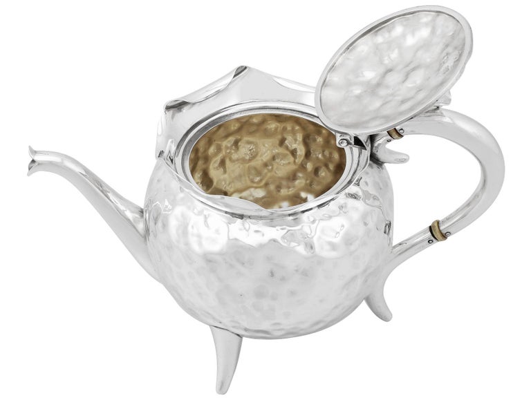 Antique Victorian Sterling Silver Teapot For Sale 2