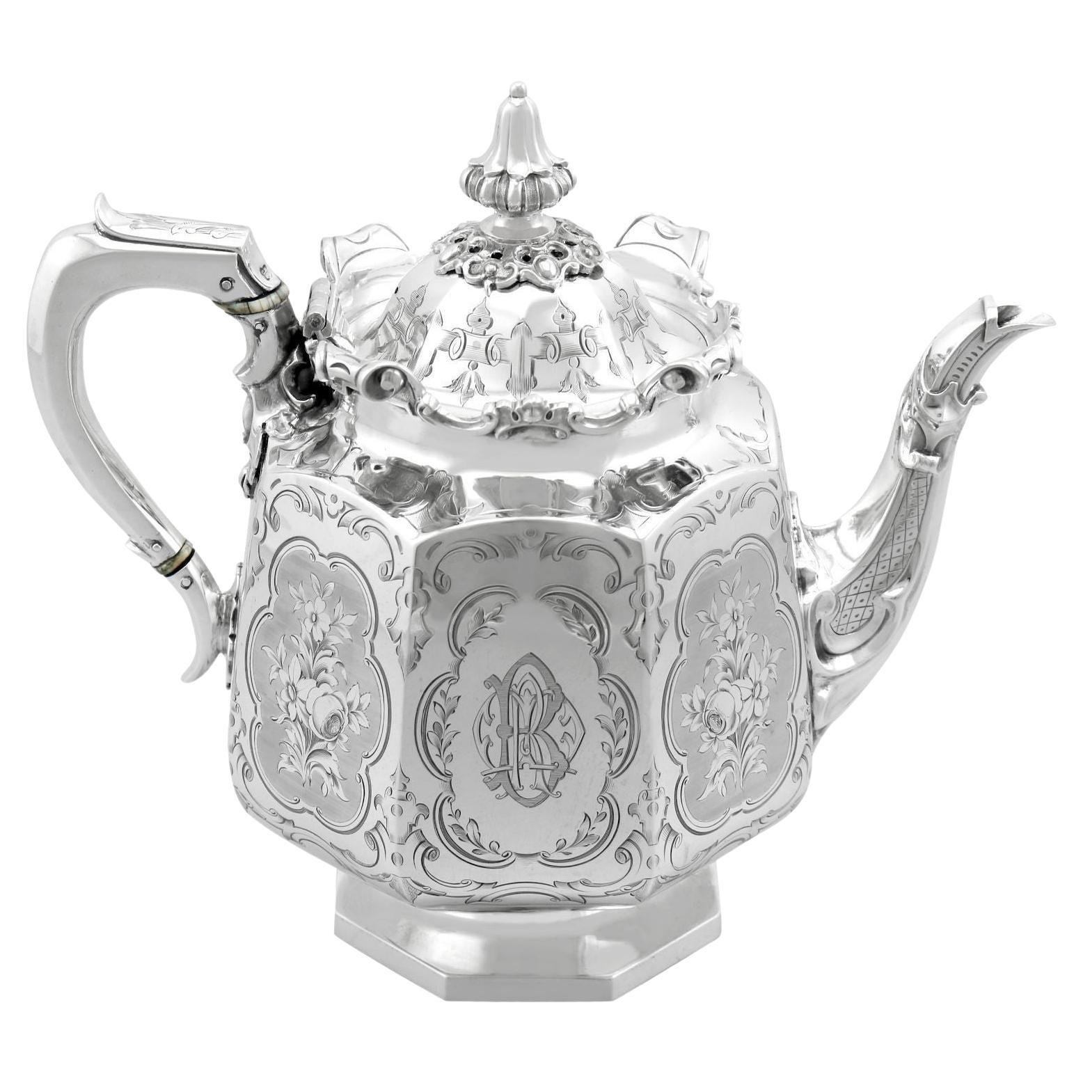 Antike viktorianische Teekanne aus Sterlingsilber