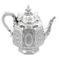 Théière ancienne victorienne en argent sterling