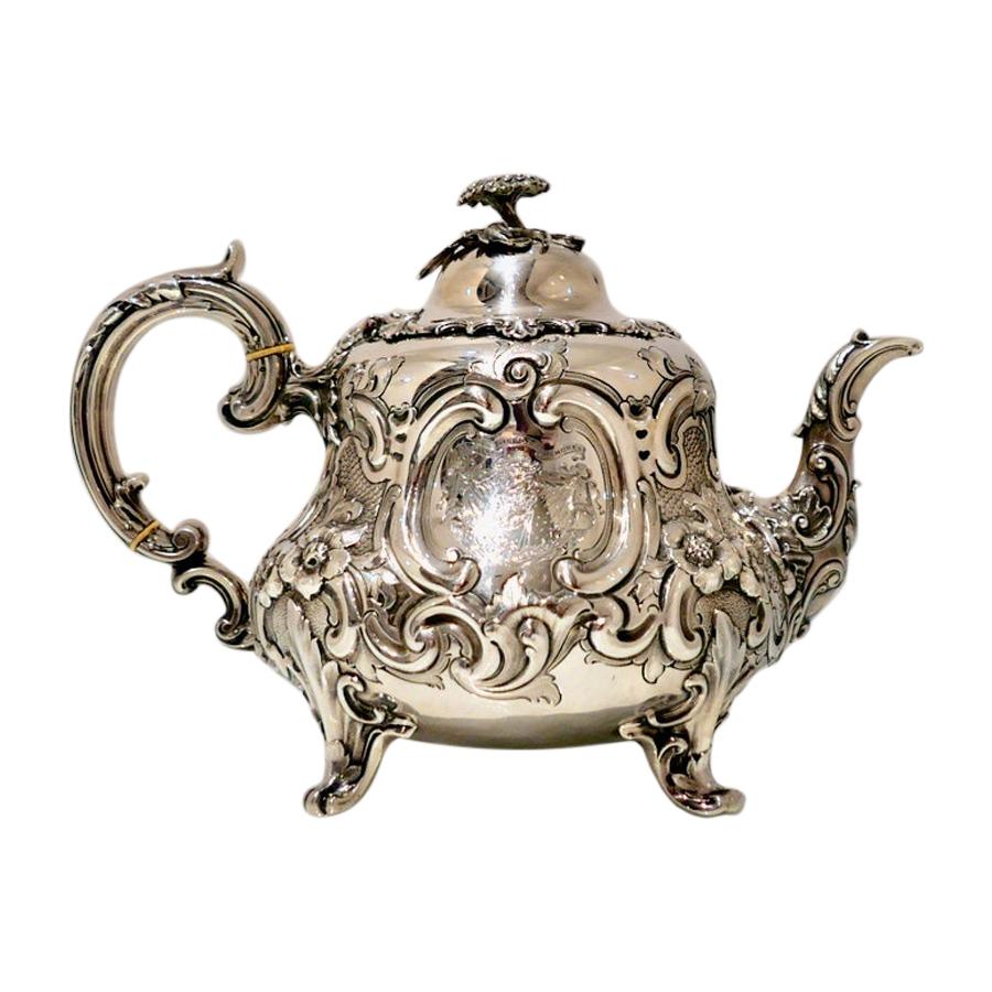 Antique Victorian Sterling Silver Teapot London 1859 Barnard Family