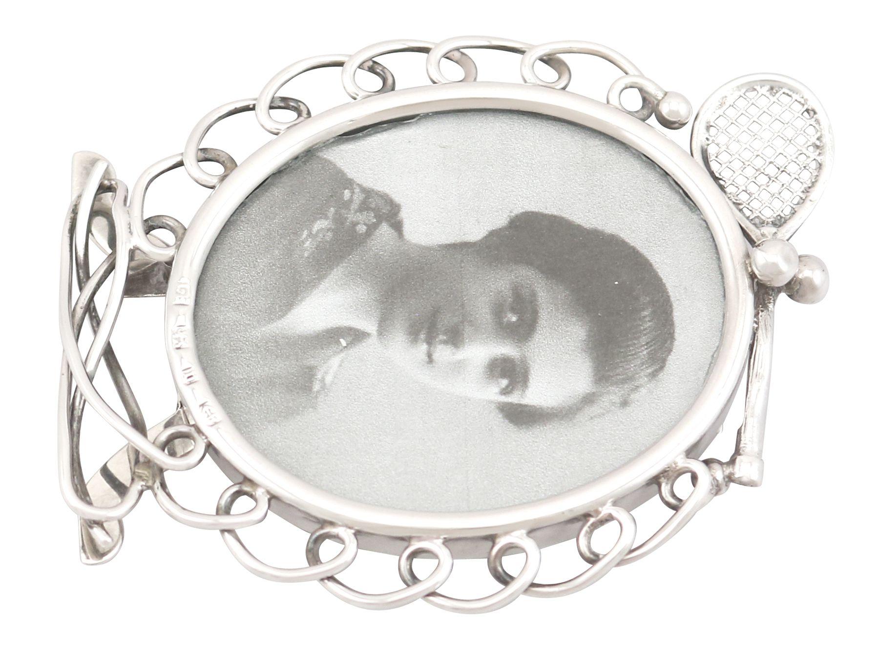 Antique Victorian Sterling Silver Tennis Photograph Frame 1895 1