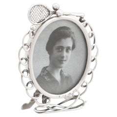 Used Victorian Sterling Silver Tennis Photograph Frame 1895