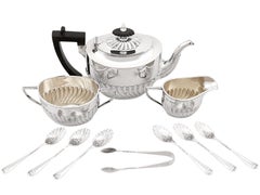 Antique Victorian 1894 Sterling Silver Three Piece Tea Service