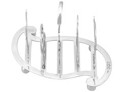 Porte-toast victorien ancien en argent sterling