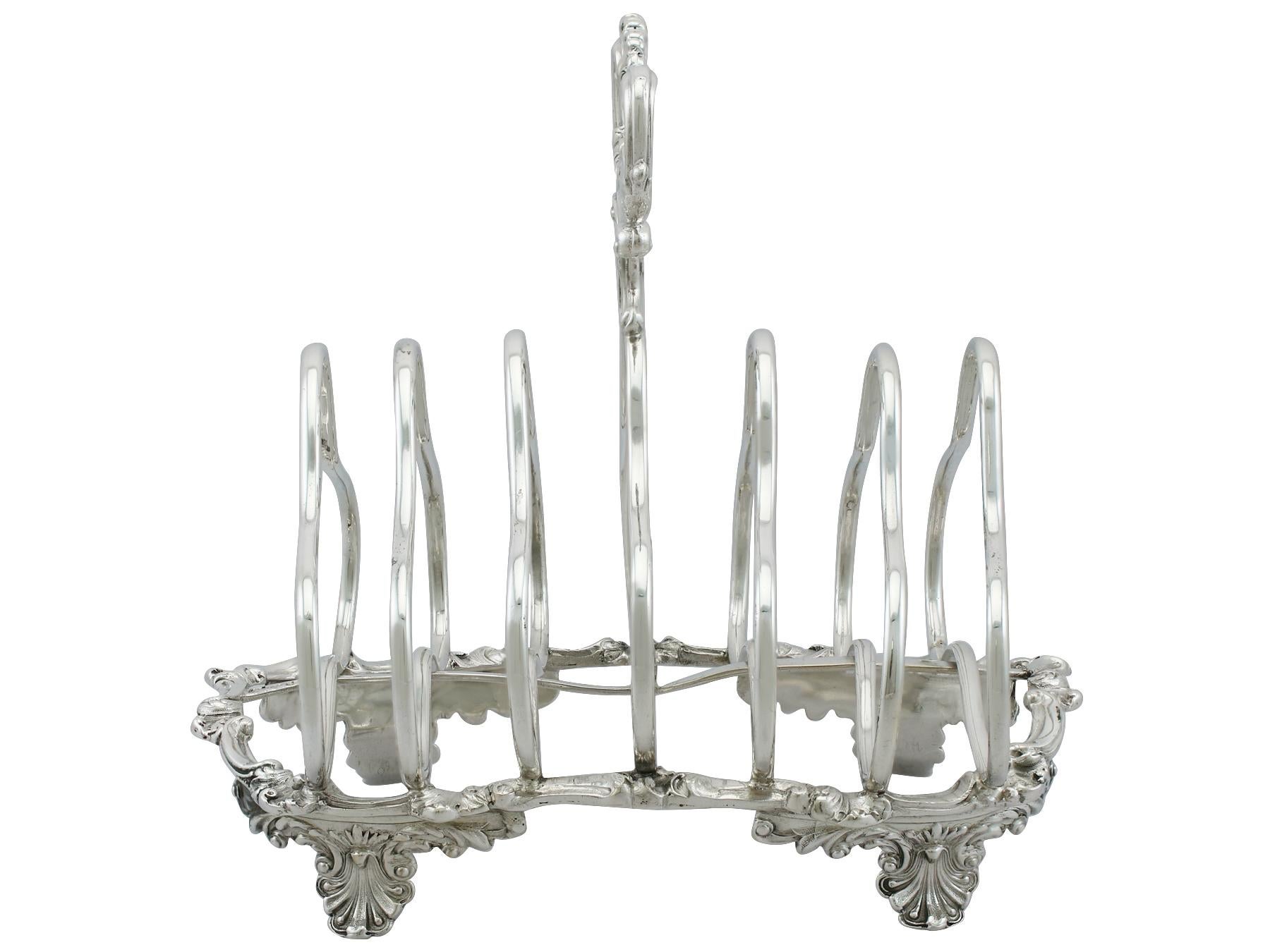 English Antique Victorian Sterling Silver Toast Rack