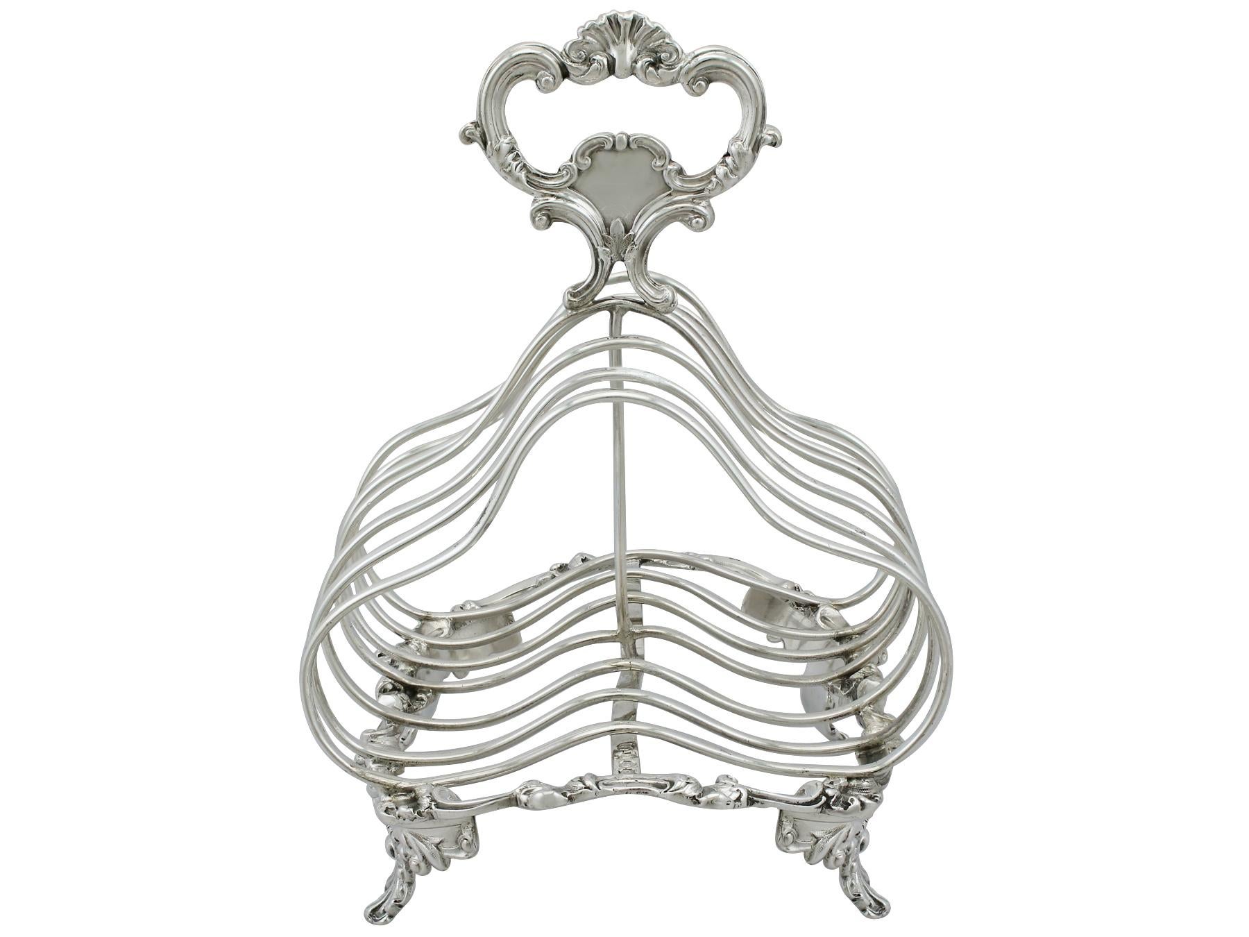 Antique Victorian Sterling Silver Toast Rack In Excellent Condition In Jesmond, Newcastle Upon Tyne