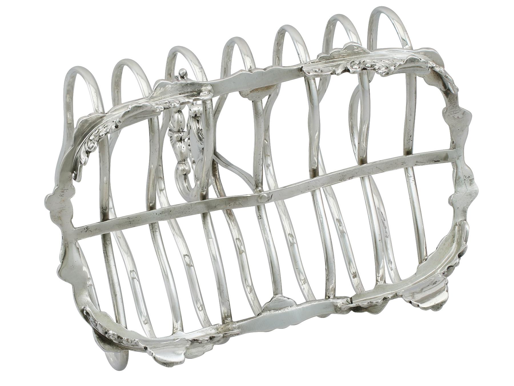 Antique Victorian Sterling Silver Toast Rack 3