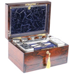 Antique valise de voyage Victorienne en argent sterling 1861:: 19ème siècle