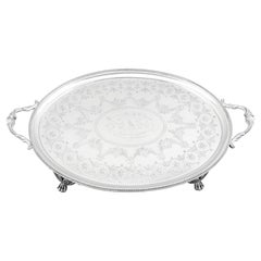 Antique Victorian Sterling Silver Tray (1870)