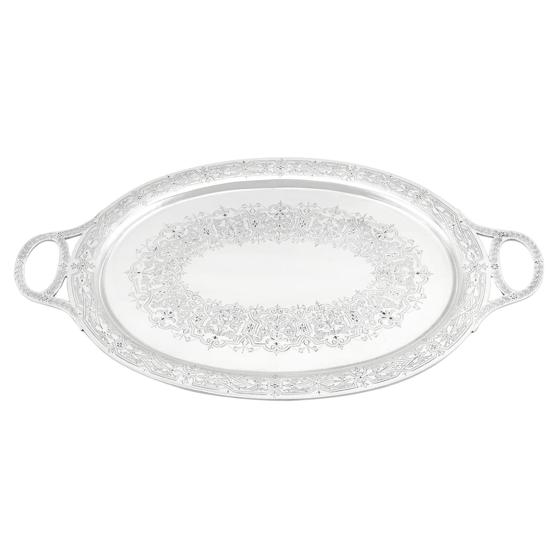 Antique Victorian Sterling Silver Tray (1878)