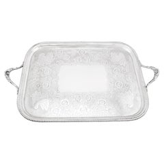 Antique Victorian Sterling Silver Tray by Thomas Bradbury & Sons