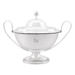 Soupière victorienne ancienne en argent sterling