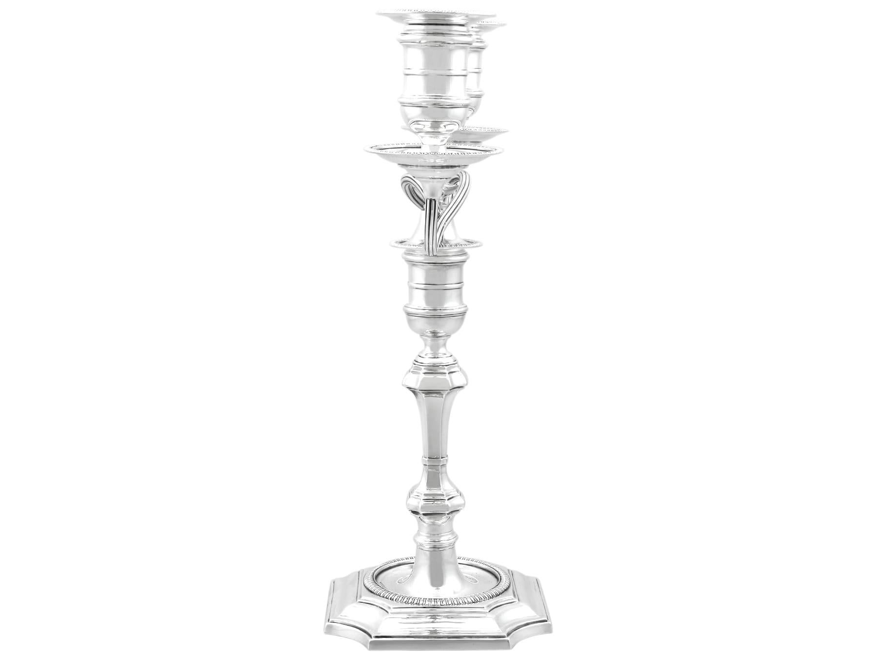 Antique Victorian Sterling Silver Two-Light Candelabra (1893) For Sale 2