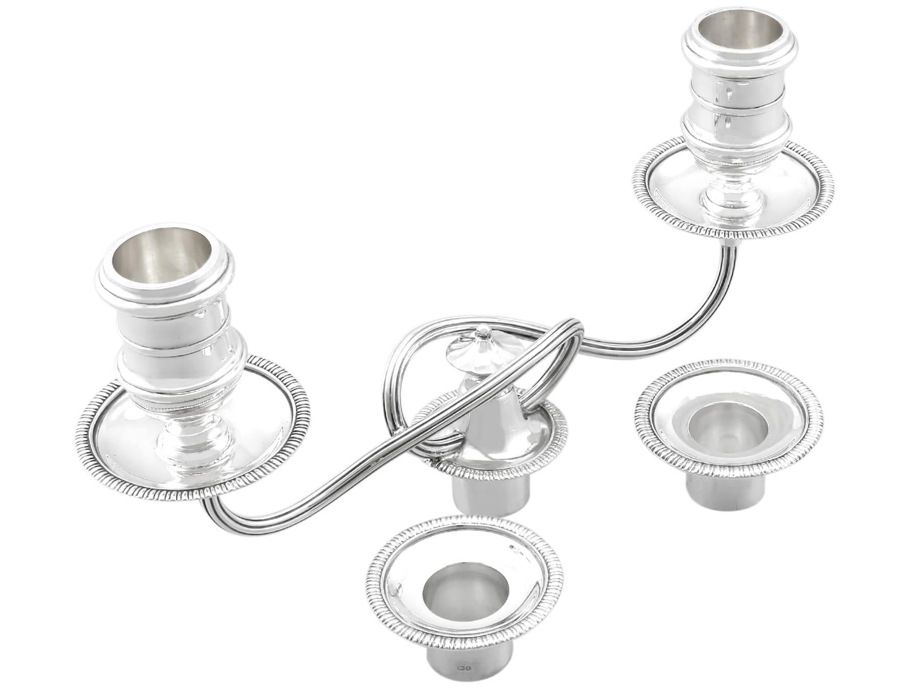 Antique Victorian Sterling Silver Two-Light Candelabra (1893) For Sale 4