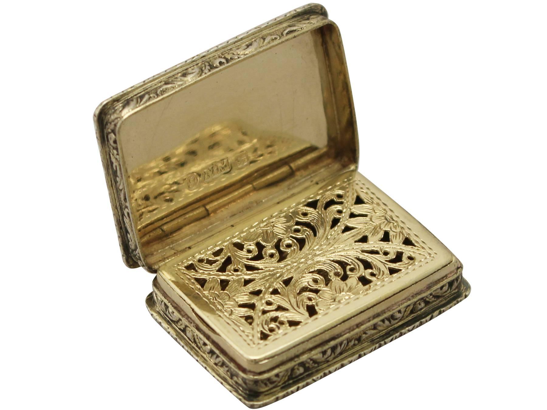 Antique Victorian Sterling Silver Vinaigrette In Excellent Condition For Sale In Jesmond, Newcastle Upon Tyne