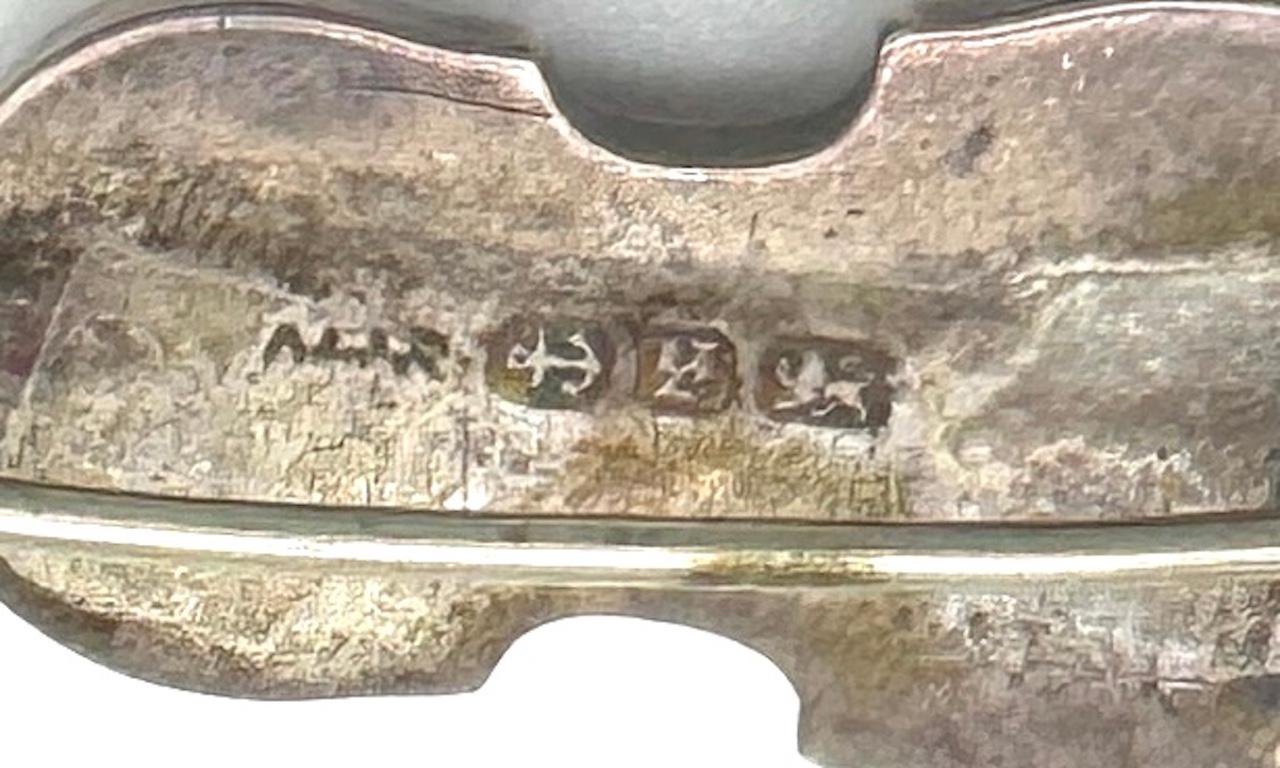 Antiguo broche victoriano de plata de ley para violín Sello de Birmingham 1892 Victoriano en venta