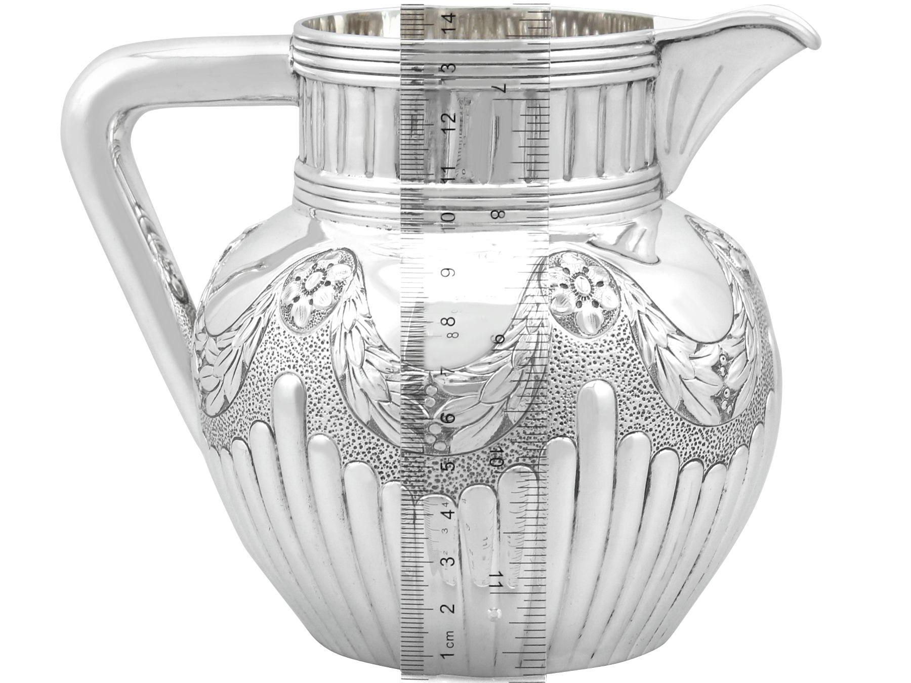 English Antique Victorian Sterling Silver Water Jug For Sale
