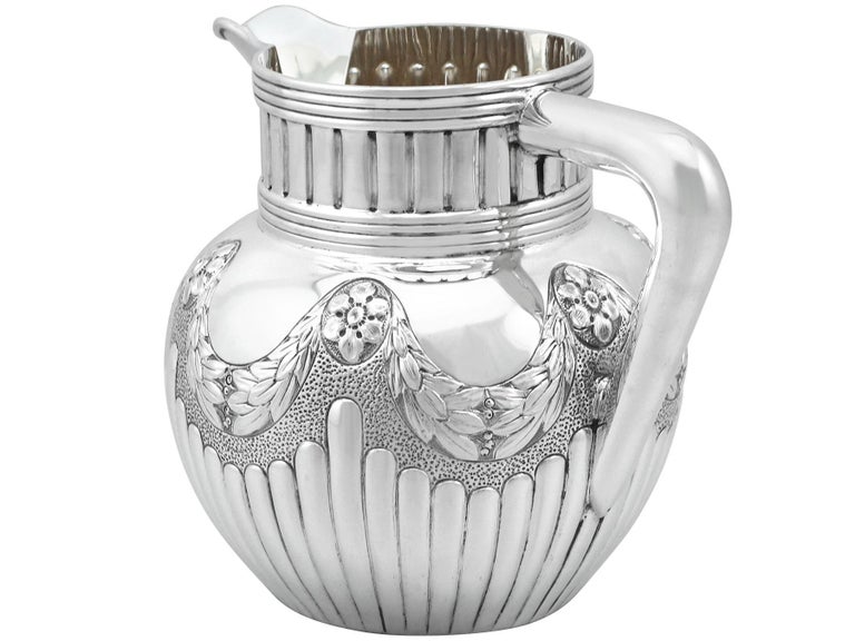 Antique Victorian Sterling Silver Water Jug For Sale 4