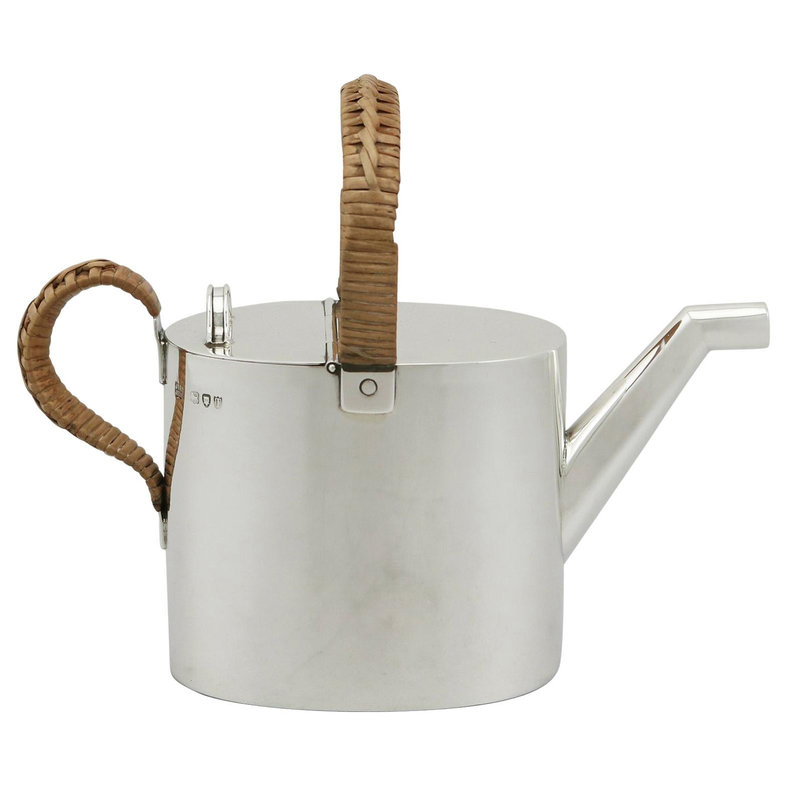 Antique Victorian Sterling Silver Watering Can, 1890s
